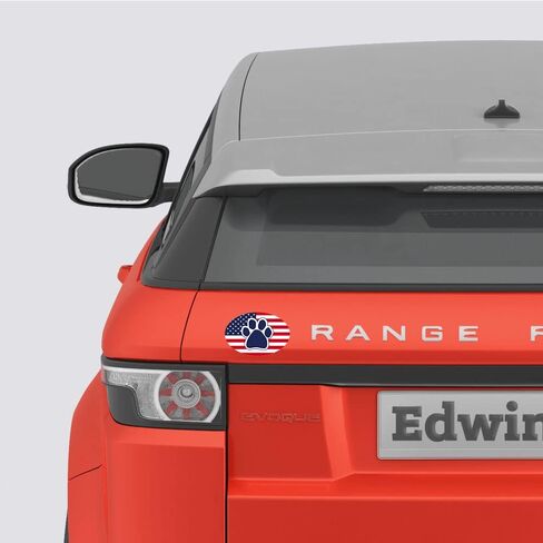 Set of 2 USA Sticker Dog Paw on US Oval Flag 4 in. Proud American Patriotic United States Flag Vinyl Decals for Car Bumper Trucks Laptop Window Wall Decoration in Saudi Arabia