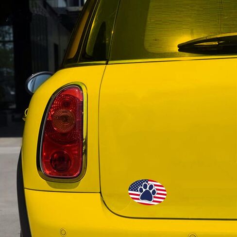 Set of 2 USA Sticker Dog Paw on US Oval Flag 4 in. Proud American Patriotic United States Flag Vinyl Decals for Car Bumper Trucks Laptop Window Wall Decoration in Saudi Arabia