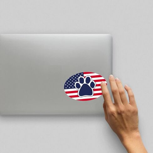 Set of 2 USA Sticker Dog Paw on US Oval Flag 4 in. Proud American Patriotic United States Flag Vinyl Decals for Car Bumper Trucks Laptop Window Wall Decoration in Saudi Arabia