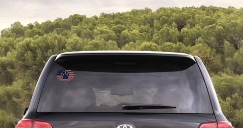 Set of 2 USA Sticker Dog Paw on US Oval Flag 4 in. Proud American Patriotic United States Flag Vinyl Decals for Car Bumper Trucks Laptop Window Wall Decoration in Saudi Arabia