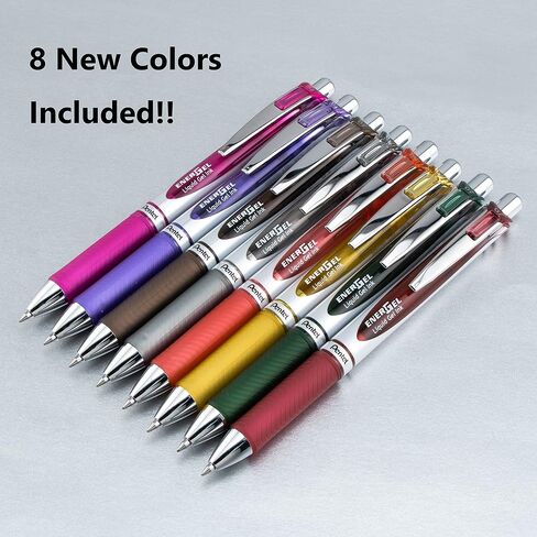 Pentel EnerGel RTX Retractable Liquid Gel Pen, (0.7mm), Medium line, Assorted Ink, Pack of 20 (BL77BP20M) in Saudi Arabia