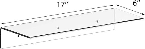Jusalpha® أرفف عائمة من الأكريليك الشفاف المعاصر مقاس 12 بوصة - منظم عرض مثبت على الحائط بسمك 5 مم، مجموعة من 2 (12 بوصة) in Kuwait