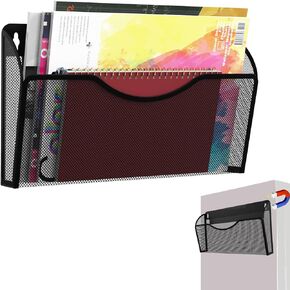 Magnetic File Holder 1 Pockets File Folder Organizer, Office Hanging Magazine Rack for File Cabinets, Magnetic Paper Holder, No Drilling Mail Organizer for Refrigerator, Office