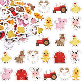 Sureio 500 Pack Farm Animal Foam Stickers Cute Farm Themed Classroom Stickers Self Adhesive DIY Animal Confetti Stickers for Kids Classroom Birthday Party Supplies Decor