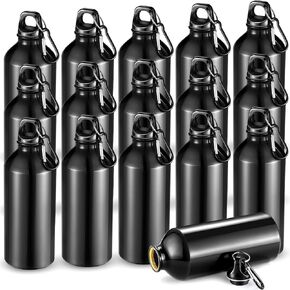 CHENGU 16 Pack Aluminum Water Bottles 20 Oz Blank Reusable Water Bottles Lightweight Aluminum Gym Travel Water Bottle Leak Proof Team Customized Water Bottles for Bike Bicycle Camping (Sliver)