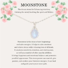 New Beginnings Gifts Moonstone Necklace for Women, Sterling Silver Moonstone Jewelry, Divorce Gifts, Healing Gifts, New Job Gifts, Sobriety Gifts for Women