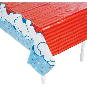 Fun Express Up & Away Airplane Plastic Tablecloth - Party Supplies - 1 Piece