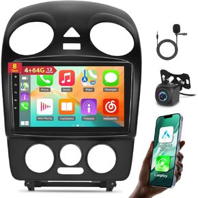 8 Core [4G+64G] Car Radio for Volkswagen VW Beetle 2004 2005 2006 2007 2008 2009 2010 - Android 13 Touch Screen Stereo, DSP 32 EQ/IPS Screen/Carplay/Android Auto/SWC/Bluetooth 5.0/WiFi