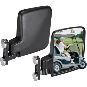 KEMIMOTO Magnetic Side Mirrors for Golf Cart, Tractors, Forklifts, Lawn Movers, Small Dozers, Lift Trucks, 220Lbs Side Mirrors Compatible with Club Car, EZGO, John Deere, Kubota, Toyota, CASE IH