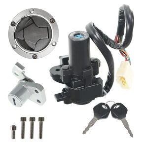 WFLNHB Ignition Switch Lock Key Fuel Gas Cap Replacement for Kawasaki Ninja 2008-2012 250R EX250J