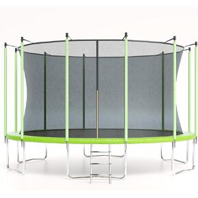 Trampoline, 10FT 12FT 14FT 16FT Trampolines for Kids & Adults, Trampoline with Enclosure, Ladder, Recreational Trampolines for Outdoor Jump, ASTM Approved