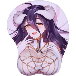 Overlord New Albedo 3D Mousepads Girl Anime Mouse Pads with Wrist Rest 2Way Skin (Overloard New)