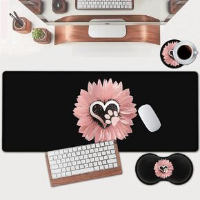 Large Mouse Pad, Extended Office Desk Pad 31.5x11.8in,Ergonomic Memory Foam Mouse Wrist Rest Support for Home Office Computer Writing Pad,African American Woman Black Women XXL Black Gaming Mouse Mat