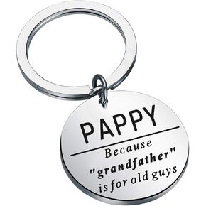 Lywjyb Birdgot Best Pappy Ever Gift Grandpa Gift from Grandson Granddaughter Grandpa Keychain Pappy Gift