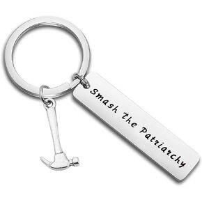 MYOSPARK Feminist Gift Smash The Patriarchy Keychain Women's Rights Gift Lady Boss Jewelry