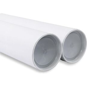 MagicWater Supply Mailing Tube 3 in x 12 in White - 2 Pack - for Shipping and Storage of Posters, Arts, Crafts, and Documents