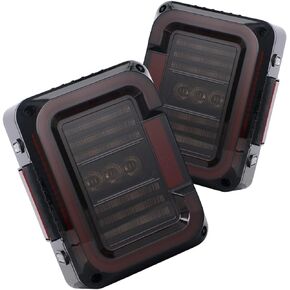 AUDEXEN 丨Euro Version丨LED Tail Lights Compatible with Jeep Wrangler JK JKU 2007-2018丨Clear Lens丨Pair