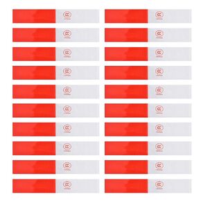 CM Cosmos 20 Pcs Red and White Reflective Tape Honeycomb Self Adhesive Safety Reflective Caution Warning Sticker for Vehicles Trucks Cars Mailbox