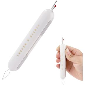 2 in 1 Needle Threader Seam Ripper, Integrated Seam Remover & Needle Threading Tool Seam Opener Sewing Device for Hand Sewing Crafting Knitting Cross Stitch Quilting Supplies (Green)