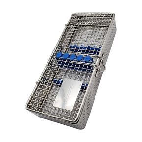 Mesh Cassette Tray Box for Thick Instruments Tubes handpieces Dental Instruments Labs Organizer Autoclave Sterilization for 10 Instruments
