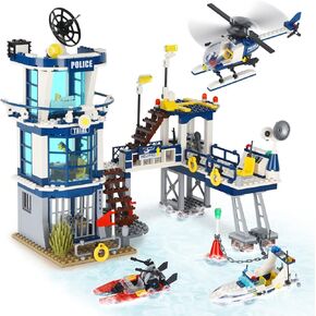 City Police Station STEM Building Sets, Compatible with Military, Building Kit for Kids, 887 PCS Best Gift for 6-10 Boys