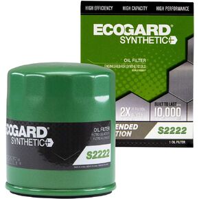 ECOGARD S2222 Premium Spin-On Engine Oil Filter for Synthetic Oil Fits Chevrolet Silverado 1500 5.3L 2007-2013, Silverado 2500 HD 6.0L 2007-2019, Tahoe 5.3L 2007-2014, Malibu 2.5L 2013-2015