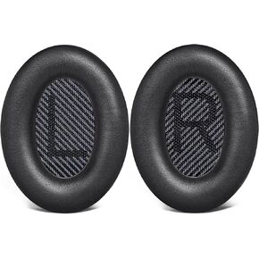 Professional Bose Quiet Comfort 35 (QC35 II) Headphone Replacement Ear Pads, Soft Protein Leather Replacement Ear Pads for Bose QC35 QC25 QC15 QC2/ Ae2 Ae2i Ae2w/ Sound Link/Sound True (Black)