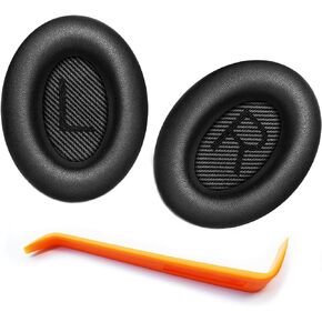 Replacement Ear Pads for Bose QuietComfort 35 Soft Protein Leather, Earpads Cushions for Bose QC35 & QC35II & QC25/15 QC2/Ae2/Ae2i/Ae2W Headphones(Black)