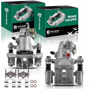 YHTAUTO Rear Disc Brake Calipers with Bracket Replacement for Hyundai Kia Models, Elantra 2005-2006, Spectra Spectra5 2005-2009, Tiburon 2004-2008, Rear Driver and Passenger Caliper Assembly Set of 2