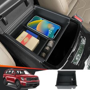 Car Center Console Organizer Tray for Kia Telluride 2020 2021 2022 2023 2024 Auto Interior Accessories Front Seat Middle Armrest Box Storage Bag Glove Hidden Accessory