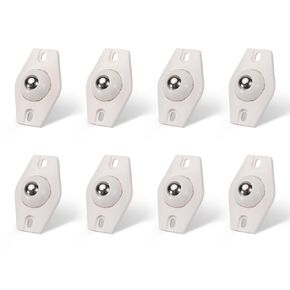 8PCS Black Self Adhesive Caster Wheels Mini Swivel Wheels Stainless Steel Paste Universal Wheel Heavy Duty 360 Degree Rotation Sticky Pulley for Storage Box Furniture Trash Can (Black, 8PCS, 1 Ball)
