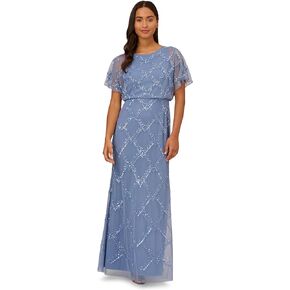 Adrianna Papell Women's Bead Blouson Long Dress