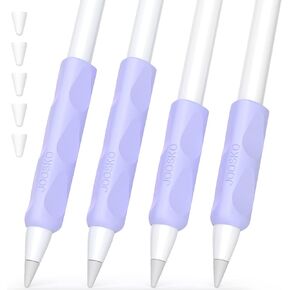 iPencil Grips Case for (Apple Pencil 2nd、1st Pencil) and Apple Pencil (USB-C) Pencil Case, (4-Pack) Non-Slip Silicone Pencil Clips, [Includes 5 Silicone Tip Sleeves]