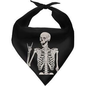 باندانا الهالوين روك اند رول جمجمة للكلاب - باندانا مثلثة قابلة للغسل - منديل للرقبة للكلاب، مرايل مثلثة ملونة للكلاب والقطط والحيوانات الأليفة in Kuwait