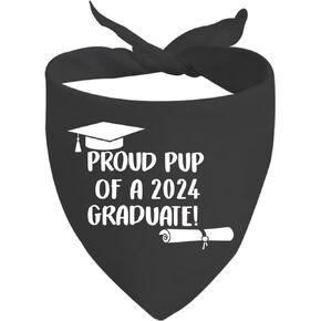 JXGZSO 1 Piece Graduation Dog Bandana Proud Pup of A 2024 Graduate Dog Bandana Graduation Announcement Gift (Proud Pup of A 2024 Dog)