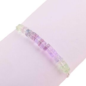 Natural Chrysocolla Bar Bracelet, Heishi Beads Gemstone, Adjustable Slider Chain, Energy Healing Crystals, Birthday, Gift for Her, Gemstone Jewelry for Women 10-inch AAA+ Quality (Chrysocolla)
