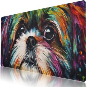 Black and Orange Gaming Mouse Pad 31.5 X 12 in - XXL Topographic Map Lines Contour Design, Non-Slip Mouse Mat for Home Office Gaming Work, Geographic PC Computer Keyboard Pad