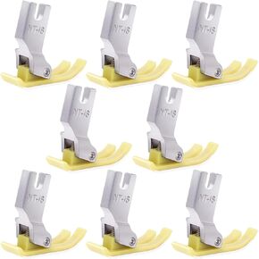 8PCS Sewing Presser Feet, Non-Stick Plastic Sewing Presser Foot, Wear-Resistant Sewing Presser for Industrial Domestic Needle Sewing Machines