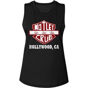 Motley Crue 1981 Heavy Metal Rock Band Crue Sign Black Ladies Muscle Tank Top
