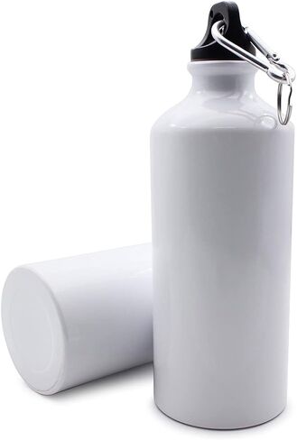 H-E 10pcs 600ml Sublimation White Blank Aluminum Sports Bottle Heat Press Travel Sports Water Bottles for Sublimation Printing in Kuwait