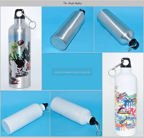 H-E 10pcs 600ml Sublimation White Blank Aluminum Sports Bottle Heat Press Travel Sports Water Bottles for Sublimation Printing in Kuwait