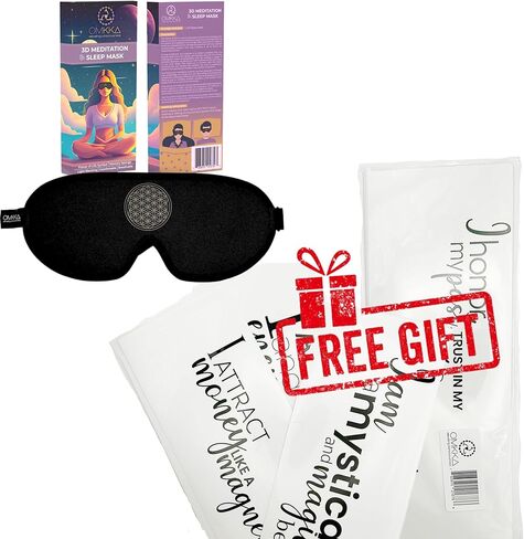 قناع عين للتأمل، غطاء عين حاجب للضوء للرجال والنساء، كوب محيطي ثلاثي الأبعاد بتصميم مريح للغاية، قابل للتعديل، مسامي، وميض بحرية. زهرة الحياة رمز الحماية in Kuwait