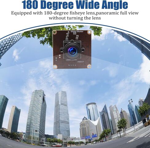 وحدة كاميرا USB Magnolia Global Shutter HD بزاوية واسعة 180 درجة، 90 إطارًا في الثانية عند 1200 بكسل، قم بتوصيل وتشغيل كاميرا ويب صغيرة للتطبيقات المدمجة/الماسحات الضوئية/مراقبة أمن المنزل. in Kuwait