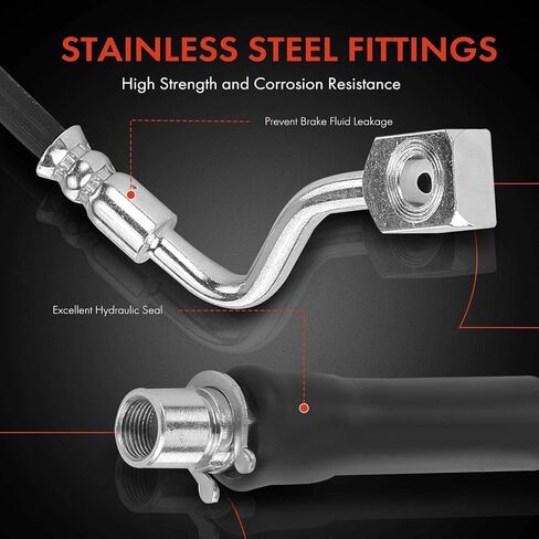 A-Premium Rear Driver Brake Hydraulic Hose Compatible with Chevy and GMC Models - Express 1500, Express 2500, Express 3500, Savana 1500, Savana 2500, Savana 3500, Savana 4500, Express Cargo/Pasajeros in Saudi Arabia