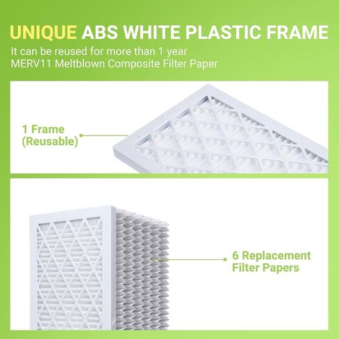 Housmile 10x20x1 Air Filter, 6 Pack, MERV 11, MPR 1000, ABS White Plastic Frame, Durable and Easy to Replace (exact dimensions: 9.6x 19.6x 0.9 inch) in Saudi Arabia
