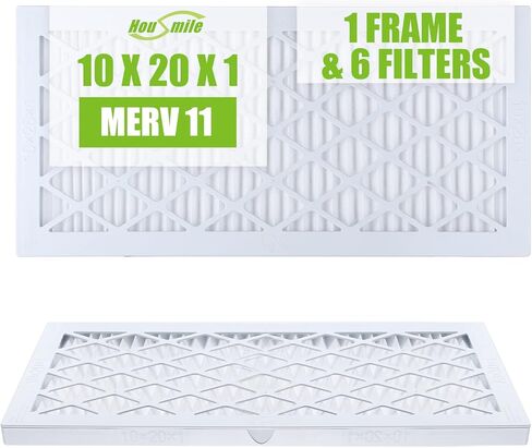 Housmile 10x20x1 Air Filter, 6 Pack, MERV 11, MPR 1000, ABS White Plastic Frame, Durable and Easy to Replace (exact dimensions: 9.6x 19.6x 0.9 inch) in Saudi Arabia