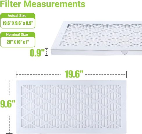 Housmile 10x20x1 Air Filter, 6 Pack, MERV 11, MPR 1000, ABS White Plastic Frame, Durable and Easy to Replace (exact dimensions: 9.6x 19.6x 0.9 inch) in Saudi Arabia