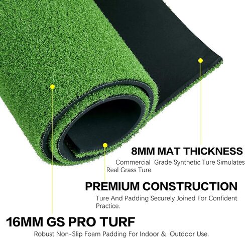 Golf Mats Practice Outdoor Indoor Matt 5x5 Ft 5x3 5x4 Turf Hitting Mat with 2 Alignment Sticks 1 Swing Plate for Driving Range Backyard in Saudi Arabia