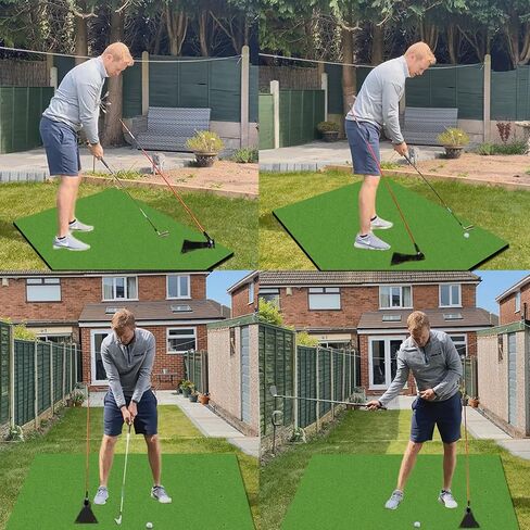 Golf Mats Practice Outdoor Indoor Matt 5x5 Ft 5x3 5x4 Turf Hitting Mat with 2 Alignment Sticks 1 Swing Plate for Driving Range Backyard in Saudi Arabia