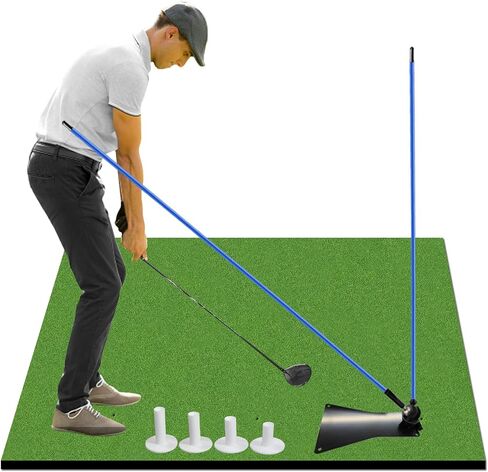 Golf Mats Practice Outdoor Indoor Matt 5x5 Ft 5x3 5x4 Turf Hitting Mat with 2 Alignment Sticks 1 Swing Plate for Driving Range Backyard in Saudi Arabia